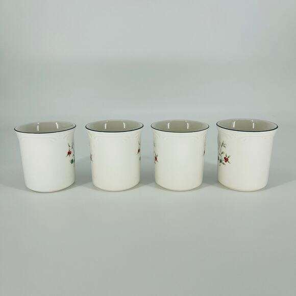 Pfaltzgraff Winterberry Ceramic Tea Cups / Coffee Mugs 4" Tall - Set of 4 - GUC - Picture 4 of 11